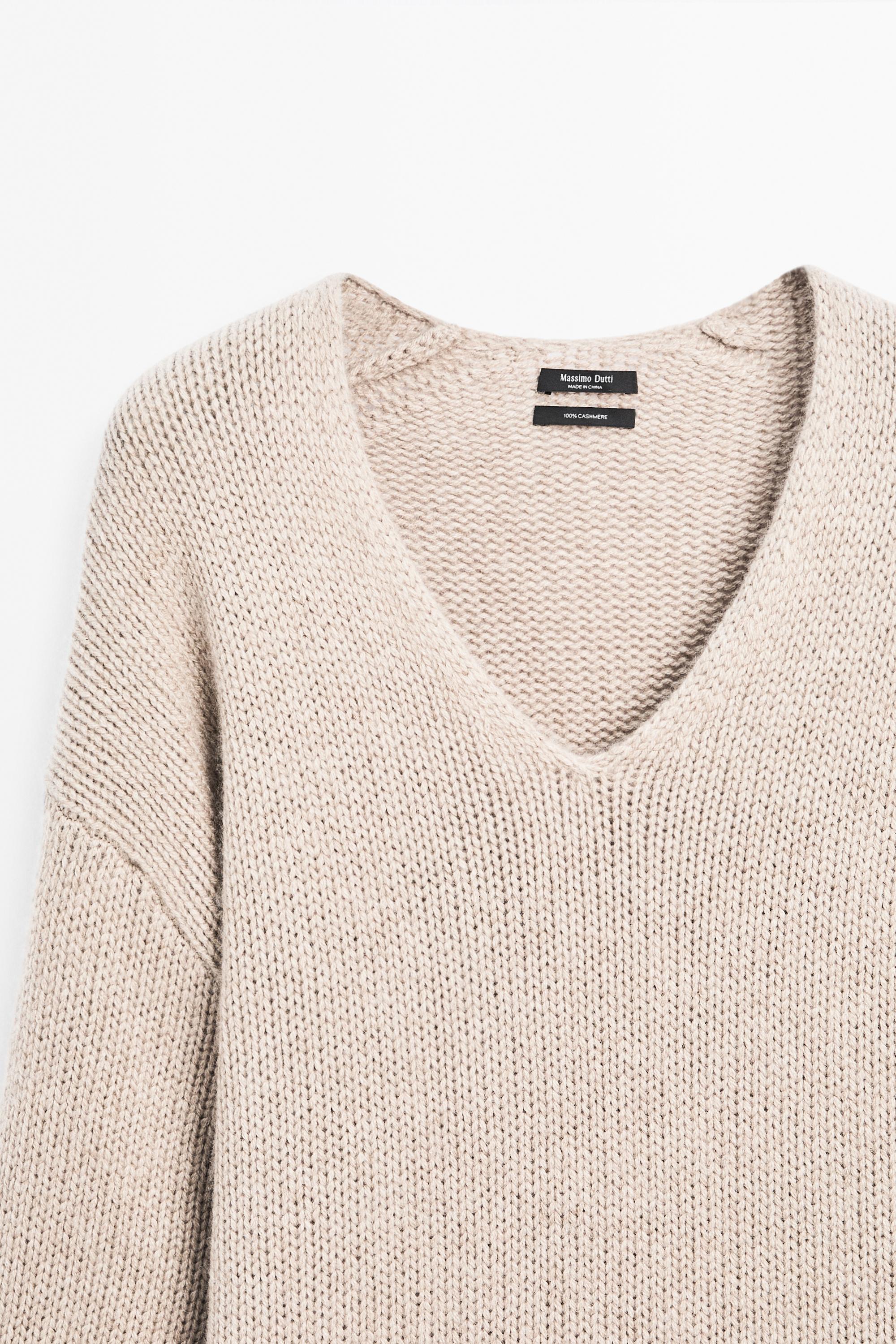 Pull à col en V 100 % cachemire